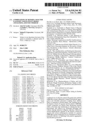 (12) United States Patent (10) Patent No.: US 6,518,244 B2 Cardin Et Al