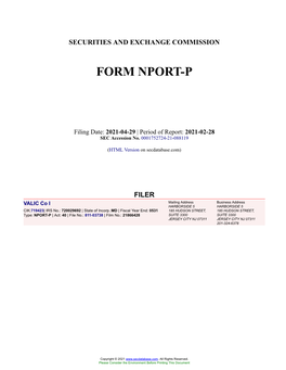VALIC Co I Form NPORT-P Filed 2021-04-29