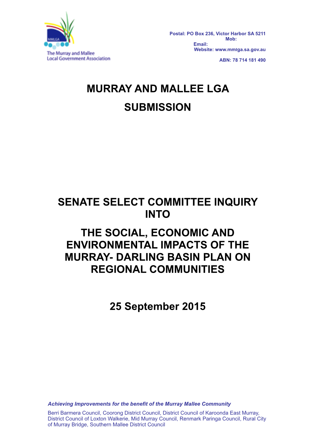 20150924 MMLGA Submission Senate Select Inquiry Copy