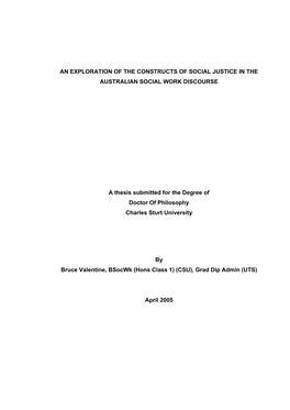 Social Justice in the Australian Social Work Discourse