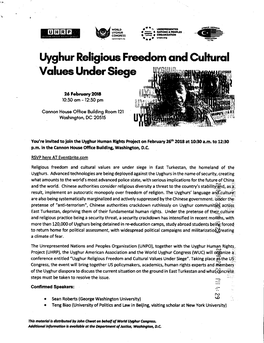 Uyghur Religious Freedom and Cultural Values Under Siege