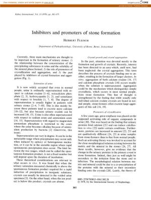 Inhibitors and Promoters of Stone Formation