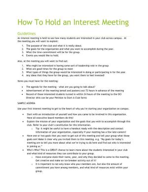How to Hold an Interest Meeting