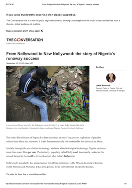 From Nollywood to New Nollywood: the Story of Nigeria's Runaway Success