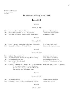 Departmental Programs 2009