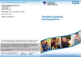 Paediatric Epilepsy Nursing Service