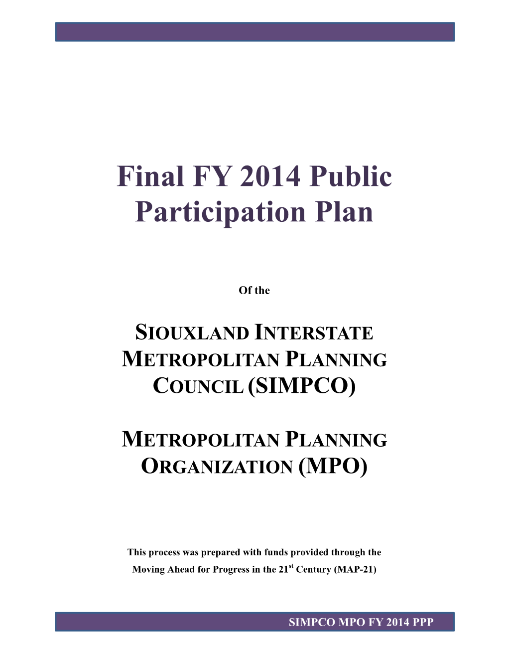 Final FY 2014 Public Participation Plan