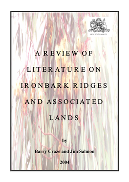 A Review of Literature on Ironbark Ridges and Associated Lands ~ Barry Craze ~