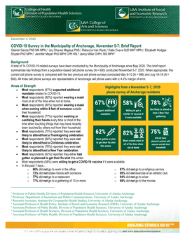 COVID-19 Survey in the Municipality of Anchorage, November 5-7: Brief