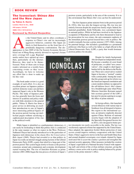 BOOK REVIEW the Iconoclast: Shinzo Abe and the New Japan