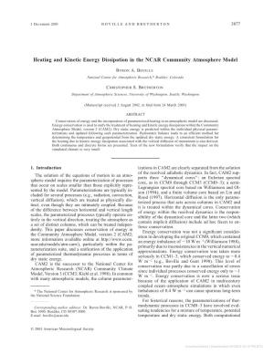 Heating and Kinetic Energy Dissipation in the NCAR Community Atmosphere Model