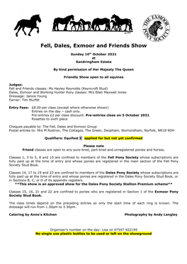 Fell, Dales, Exmoor and Friends Show