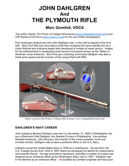 John Dahlgren the Plymouth Rifle