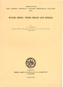 Water Ferns: Their Origin and Spread