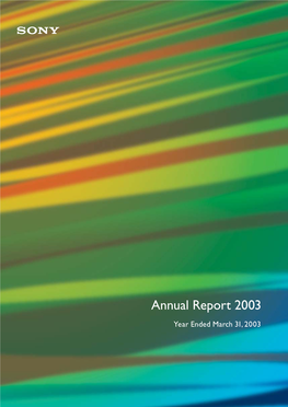 Annual Report 2003 Report Annual