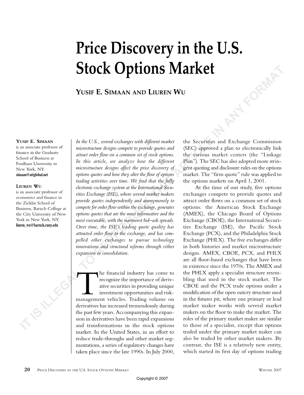 Price Discovery in the U.S. Stock Options Market