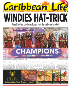 West Indies Pride Restored in International Cricket