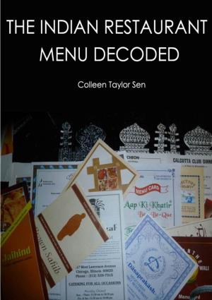 The Indian Restaurant Menu Decoded