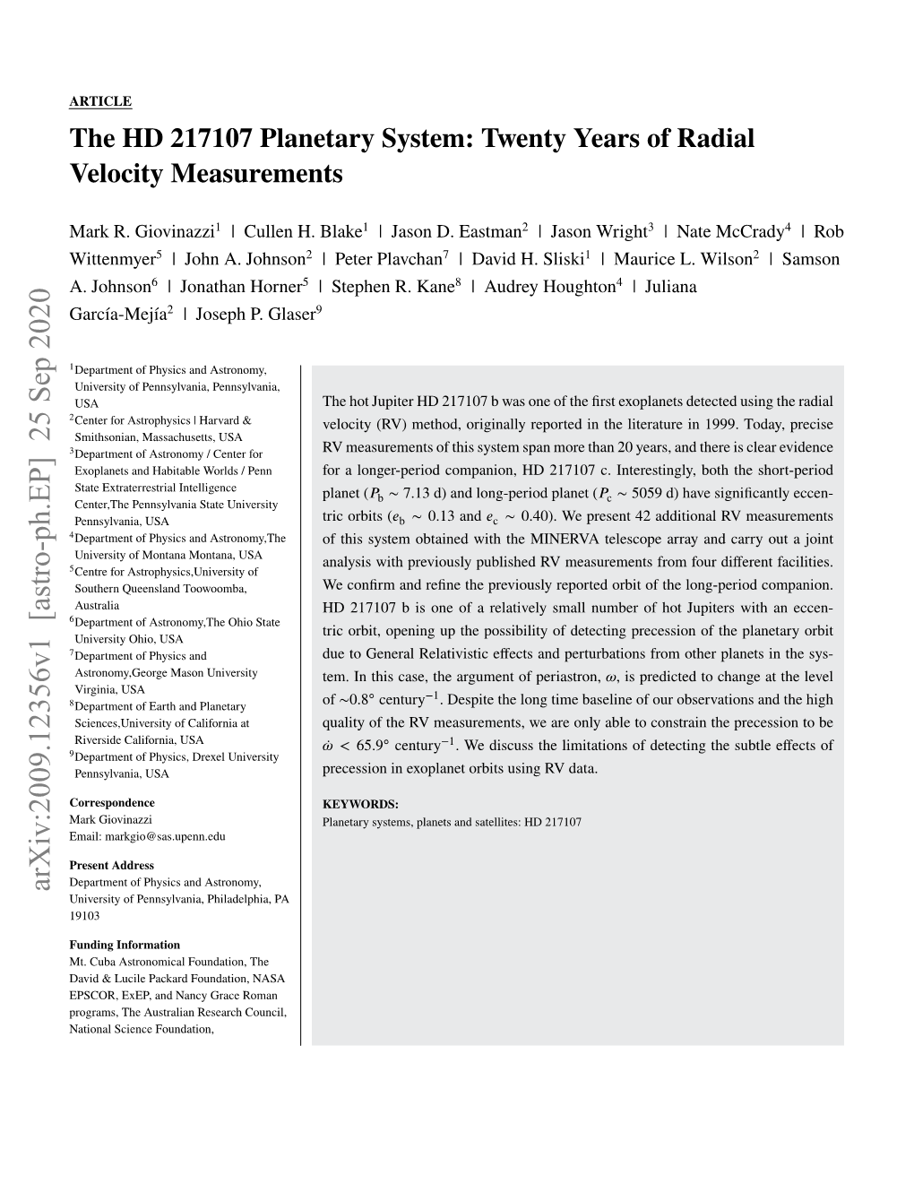 The HD 217107 Planetary System: Twenty Years of Radial Velocity Measurements