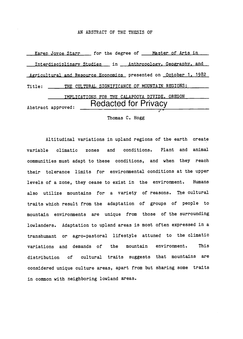 Implications for the Calapooya Divide, Oregon