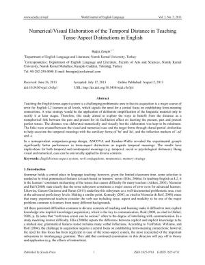 Numerical/Visual Elaboration of the Temporal Distance in Teaching Tense-Aspect Distinctions in English