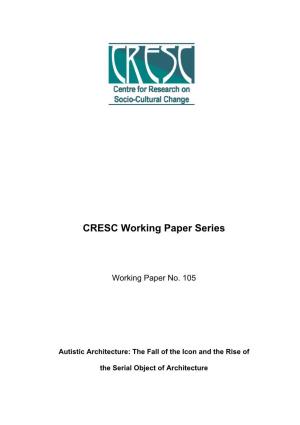 CRESC Working Paper Series