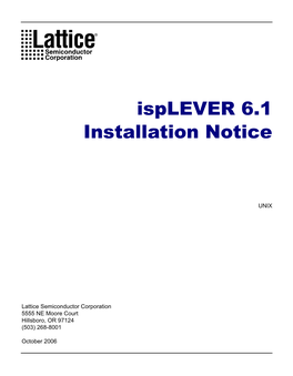 Isplever 6.1 Installation Notice