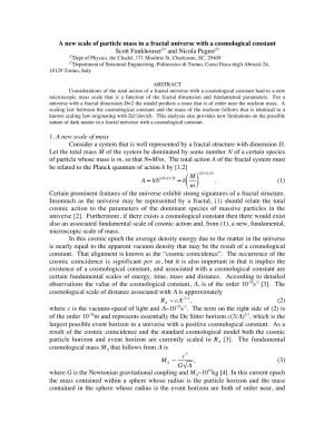 A New Scale of Particle Mass in a Fractal Universe with A