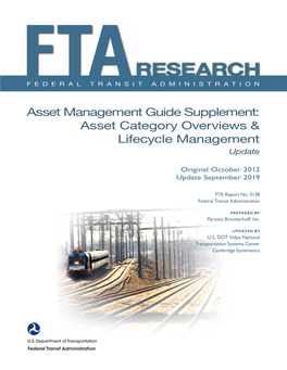 Asset Management Guide Supplement: Asset Category Overviews & Lifecycle Management Update