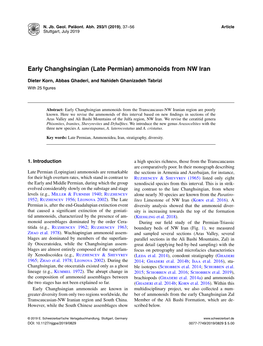 Early Changhsingian (Late Permian) Ammonoids from NW Iran