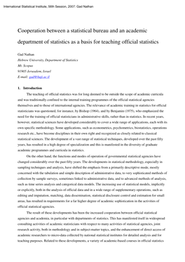 Cooperation Between a Statistical Bureau and an Academic