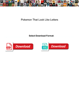 Pokemon That Look Like Letters