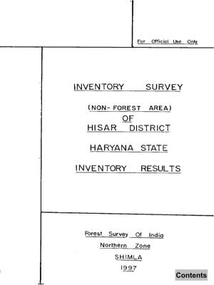 Survey Hisar District Haryana State Inventory Results