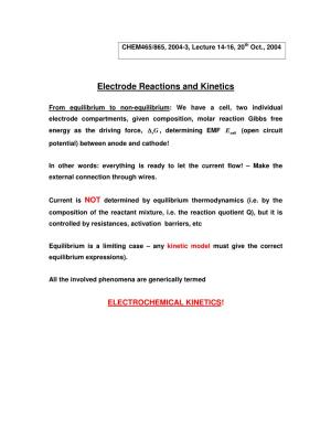 Electrode Reactions and Kinetics