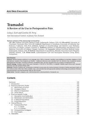 Tramadol: a Review of Its Use in Perioperative Pain