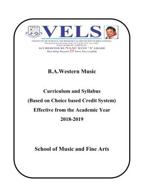 B.A.Western Music School of Music and Fine Arts