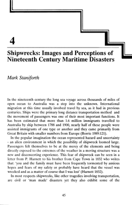 Shipwrecks: Images and Perceptions of Nineteenth Century Maritime Disasters