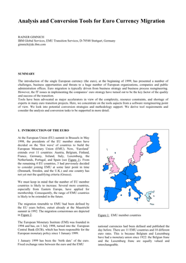 Analysis and Conversion Tools for Euro Currency Migration