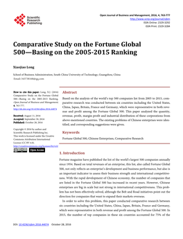 Comparative Study on the Fortune Global 500—Basing on the 2005-2015 Ranking