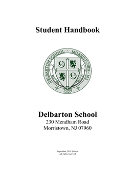 Student Handbook Delbarton School