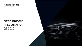 Fixed Income Presentation Q2 2020 Daimler Ag