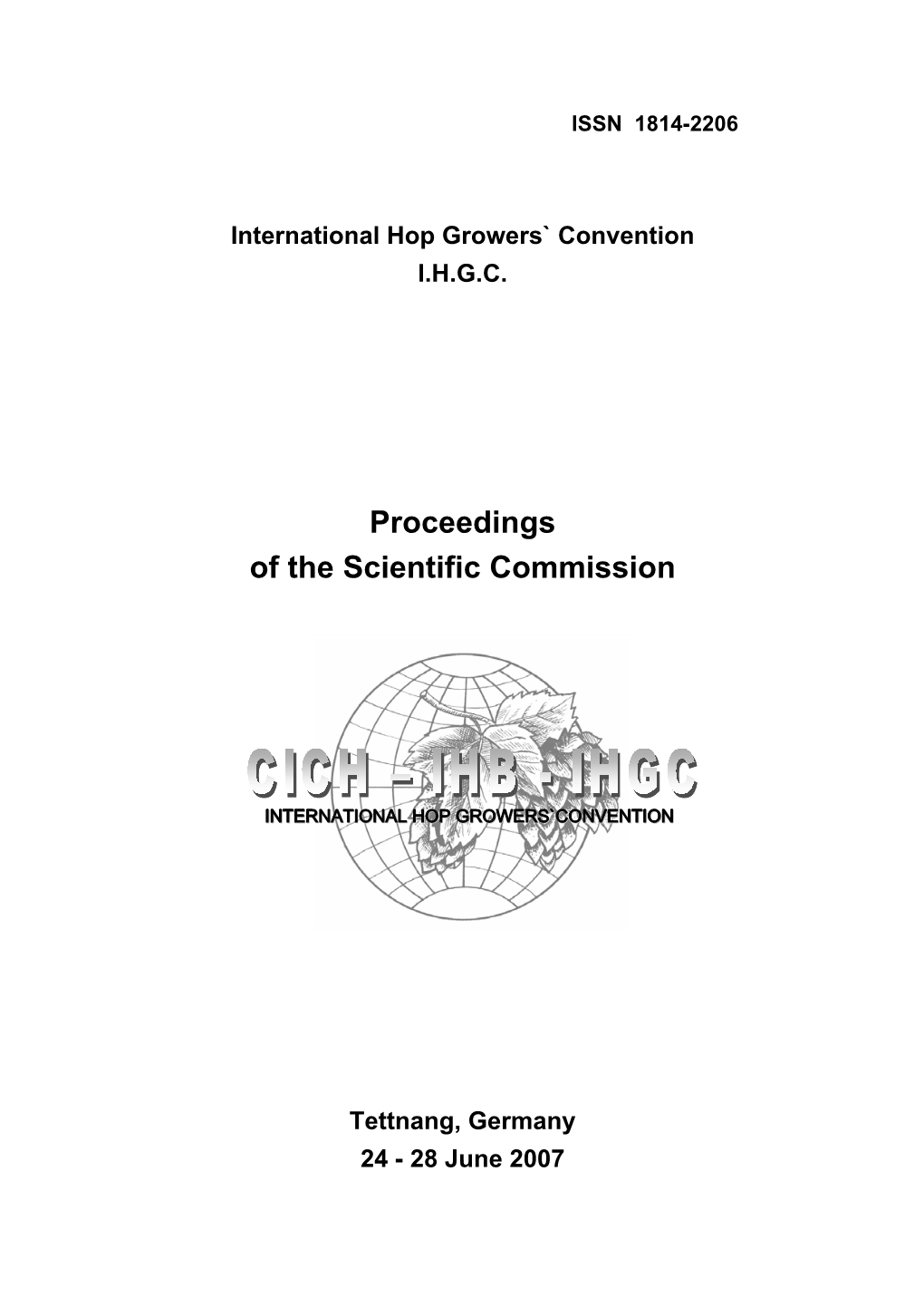 Proceedings of the Scientific Commission