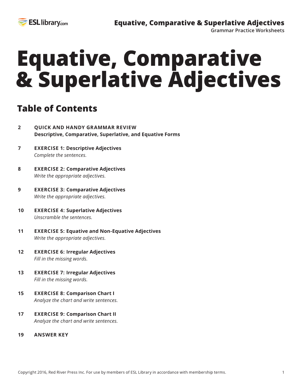 Equative, Comparative & Superlative Adjectives