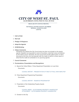 City of West St. Paul 1616 Humboldt Avenue, West St