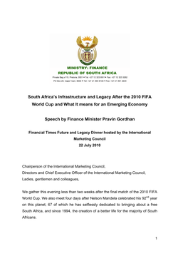 South Africa's Infrastructure and Legacy After the 2010 FIFA
