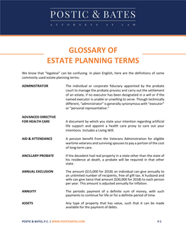 Glossary of Estate Planning Terms
