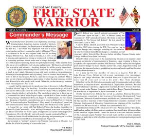 FREE STATE WARRIOR 1 for God and Country