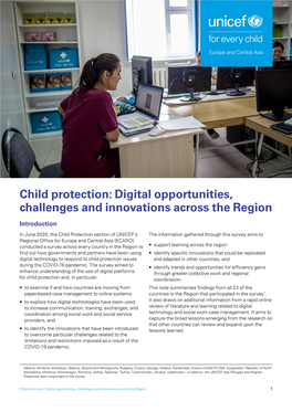 Child Protection: Digital Opportunities, Challenges and Innovations Across the Region