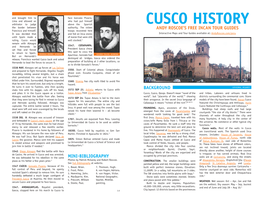 CUSCO HISTORY the Border Between Authority