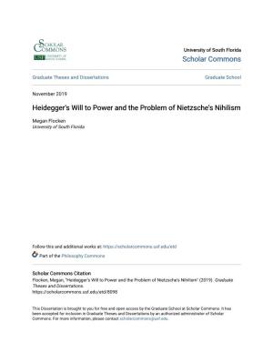 Heidegger's Will to Power and the Problem of Nietzsche's Nihilism
